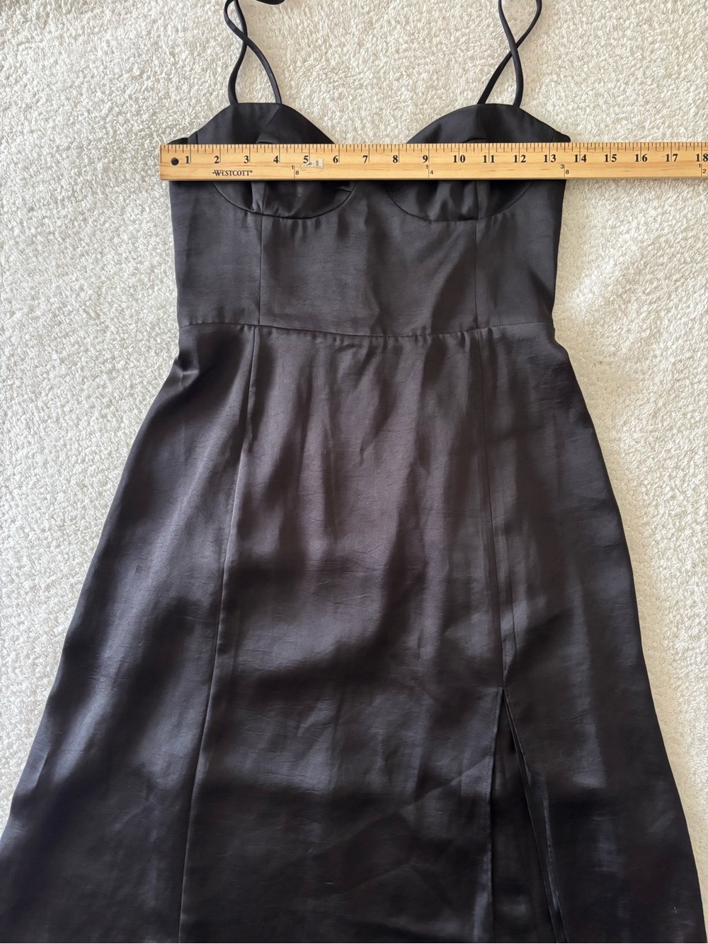 Aritzia Wilfred Black Satin Midi Dress Size 2 - Picture 7 of 14